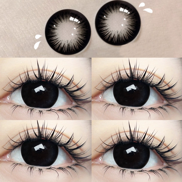 12 Months |  Black Contact Lenses (Two Pieces)  Yv30928