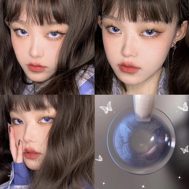 12 Months |  Butterfly Blue Contact Lenses (Two Pieces) Yv30334