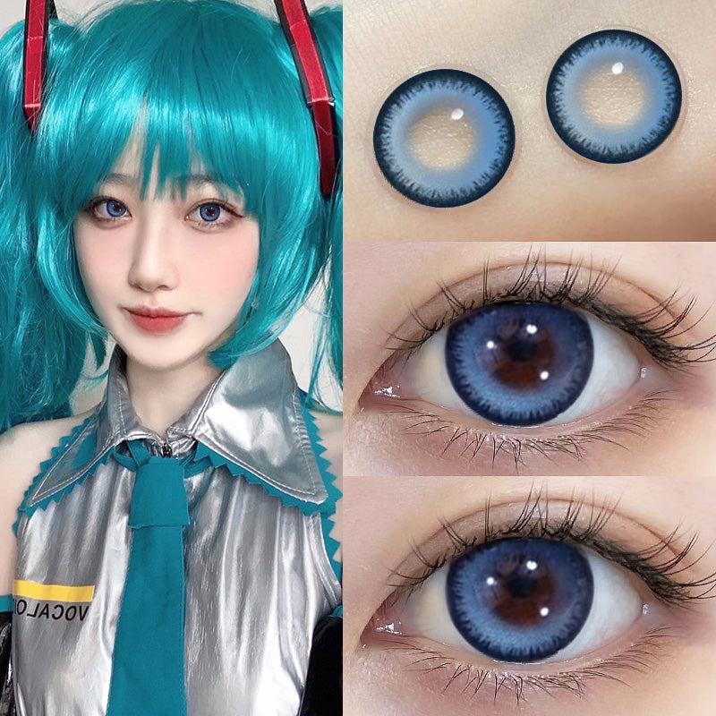 12 Months |  Cosplay Blue Contact Lens(Two Pieces)Yv44452