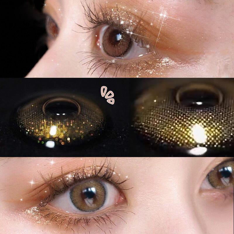 12 Months |  Gold Brown Contact Lens (Two Pieces) Yv24290