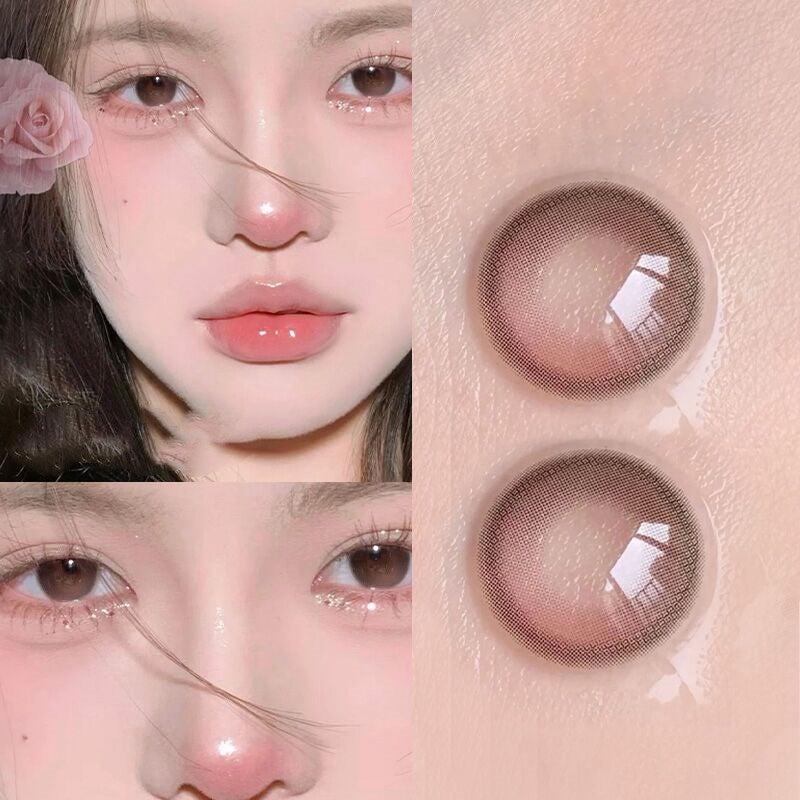 12 Months |  Gray-Pink Contact Lenses (Two Pieces) Yv46107