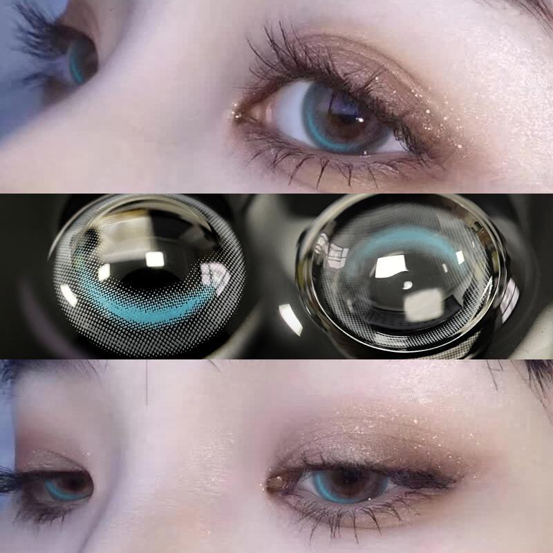 12 Months |  Silver Moon Blue Contact Lens (Two Pieces) Yv24139