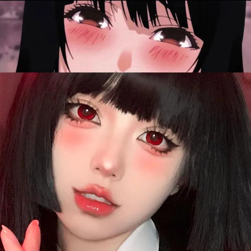 6 Months |  Anime Cosplay Red Contact Lenses (Two Pieces) Yv31198