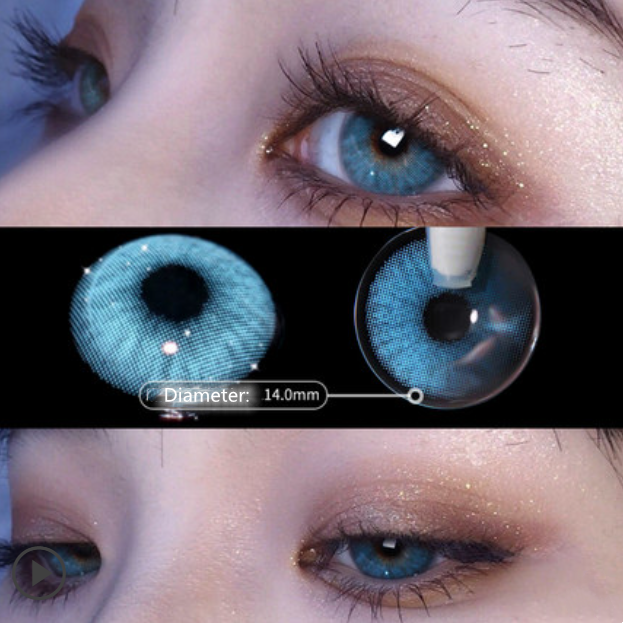 6 Months |  Blue Contact Lenses (Two Pieces) Yv30388