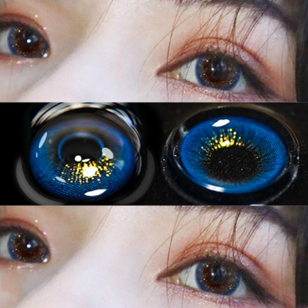 6 Months |  Blue Contact Lenses (Two Pieces) Yv30524