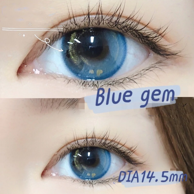 6 Months |  Blue Gemstone Contact Lenses(Two Pieces) Yv30722