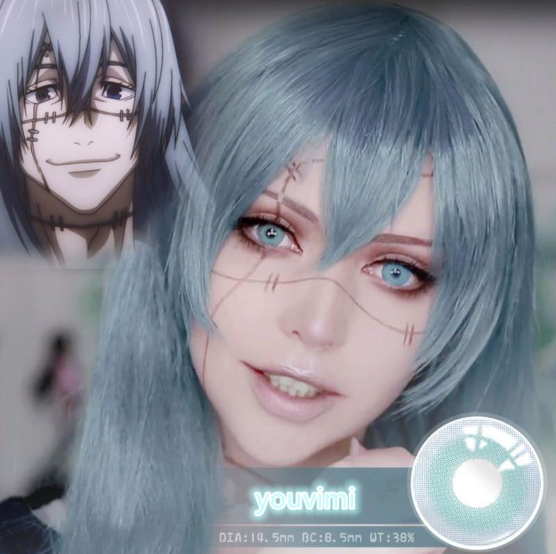 6 Months |  Cosplay Blue Contact Lenses (Two Pieces) Yv31208