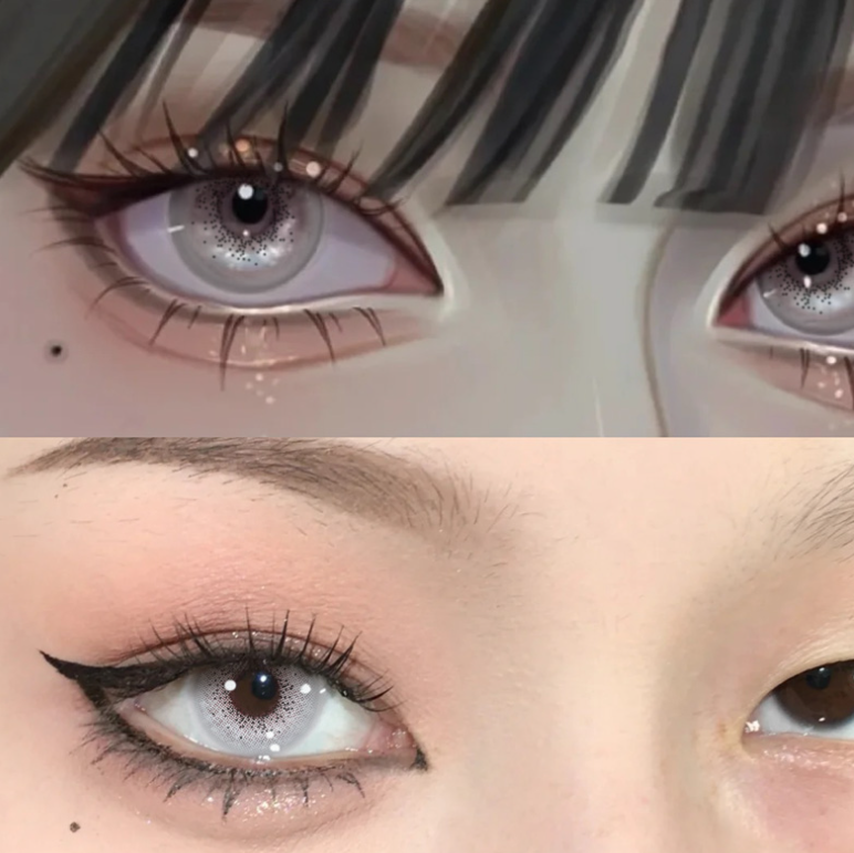 6 Months |  Grey Contact Lenses (Two Pieces) Yv30387