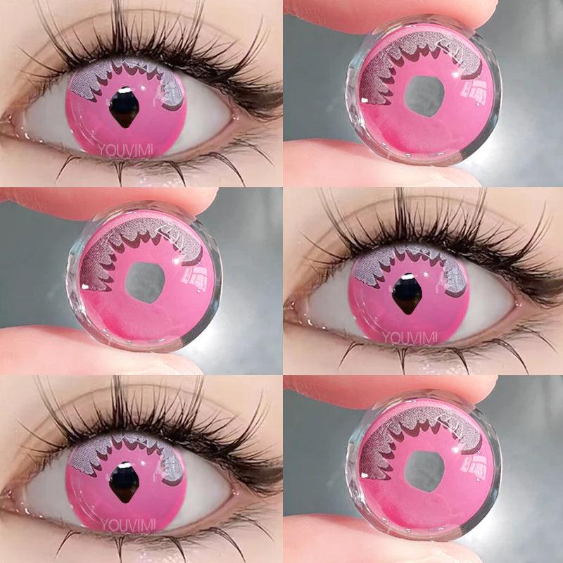 6 Months |  Pink Contact Lenses (Two Pieces)  Yv31836