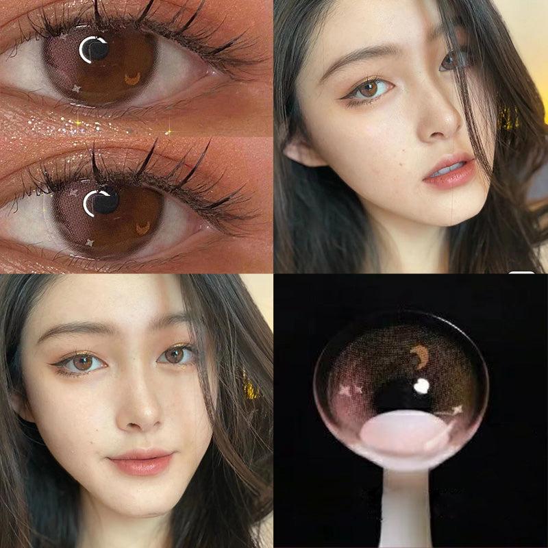 6 Months |  Pink Purple Contact Lens (Two Pieces) Yv47100