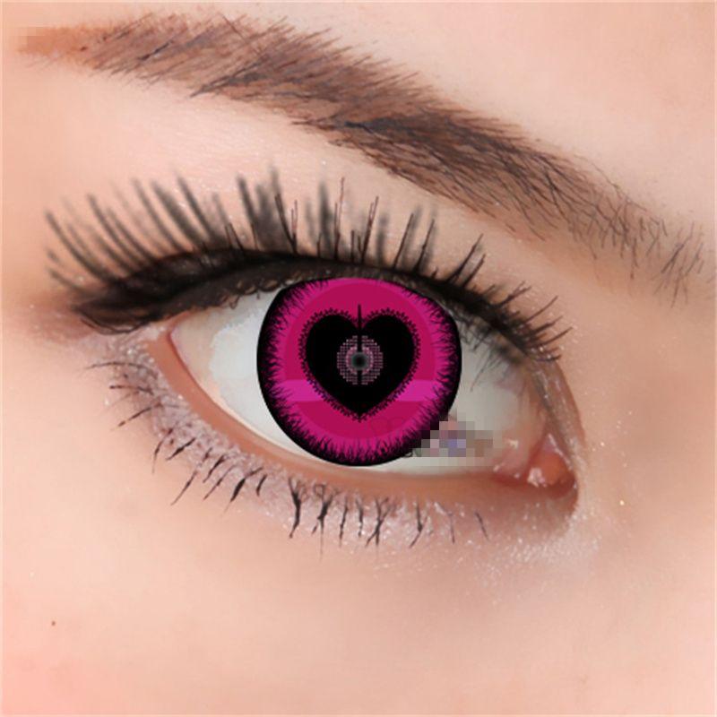 6 Months |  Rose Red Heart Contact Lenses (Two Pieces)  Yv32125