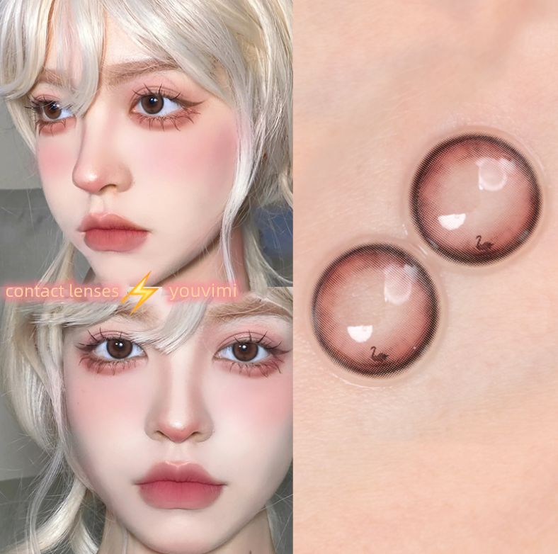 6 Months |  Swan Pink Contact Lenses (Two Pieces) Yv30903