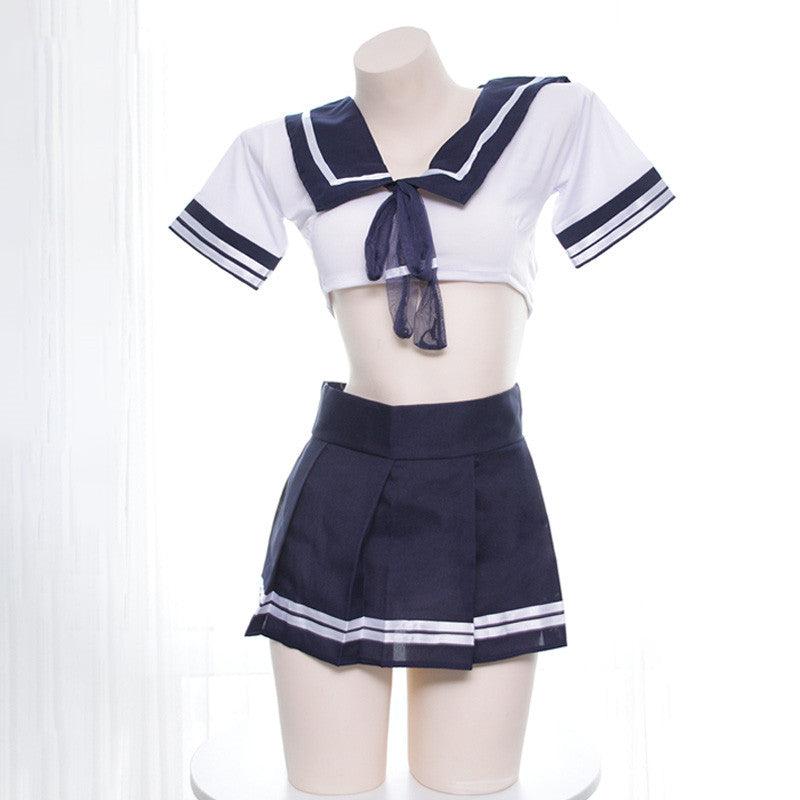 Campus |  Dark Blue + White Sailor Uniform Suit Yv43777