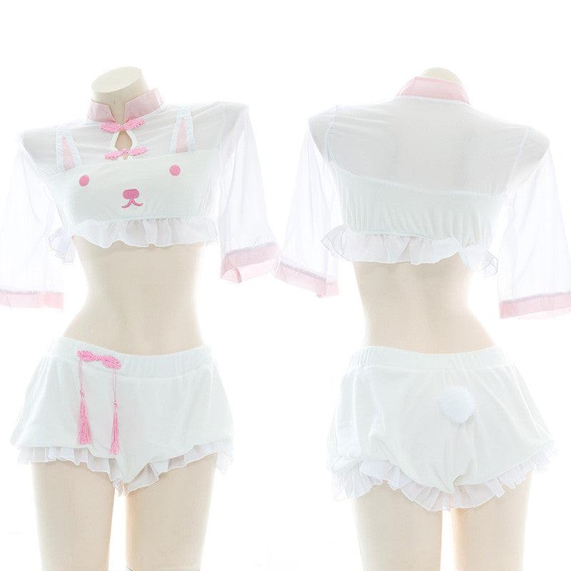 Cheongsam |  Cute Rabbit Cheongsam Pajama Set Yv30627