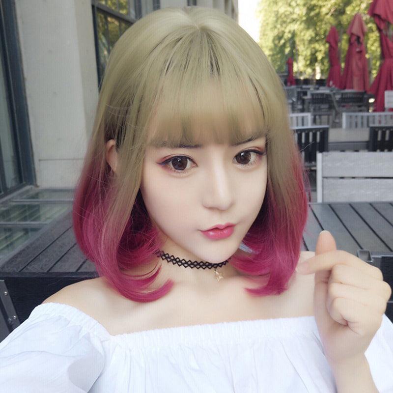 Curls Hair |  Fashion Bobo Head Gradient Wig Yv43102