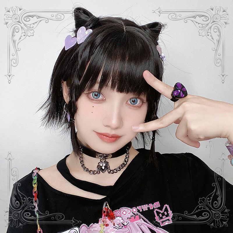 Curls Hair |  Japanese Lolita Jk Short Wig Yv31021