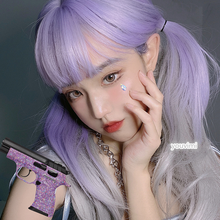 Curls Hair |  Lolita Purple Gray Gradient Wig Yv30221