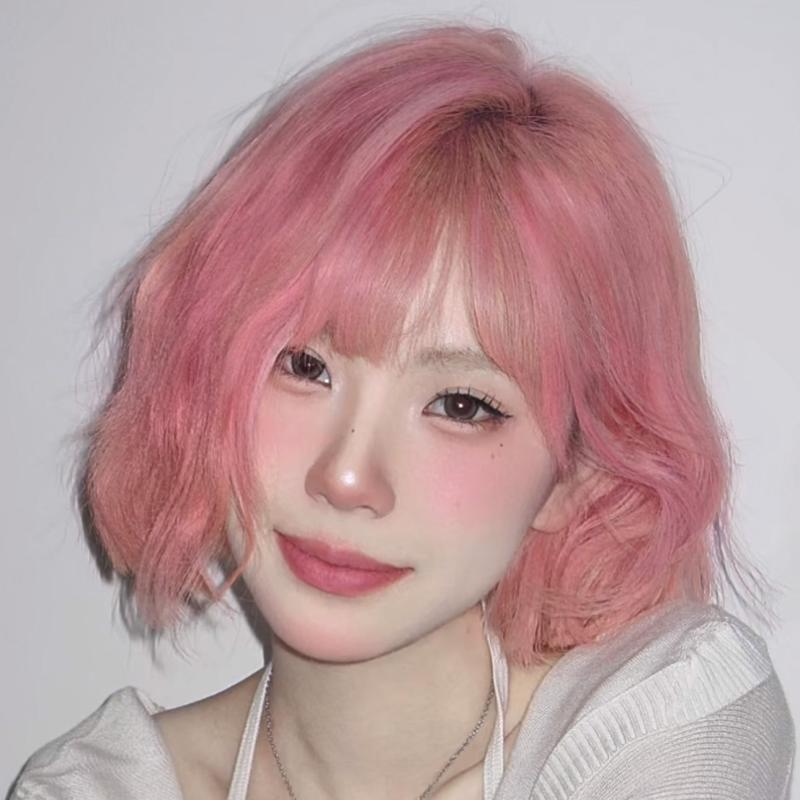 Curls Hair |  Pink Curly Shoulder Length Wig Yv475787