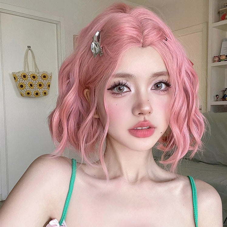 Curls Hair |  Pink Lolita Short Curly Wig Yv60090