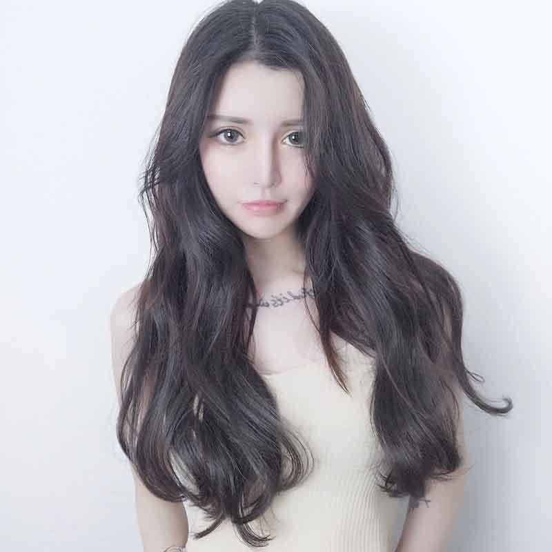 Long Hair |  Black Brown Long Curly Hair Wig Yv43688