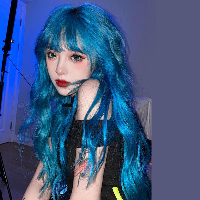 Long Hair |  Blue Lolita Long Curly Hair Wig Yv43854