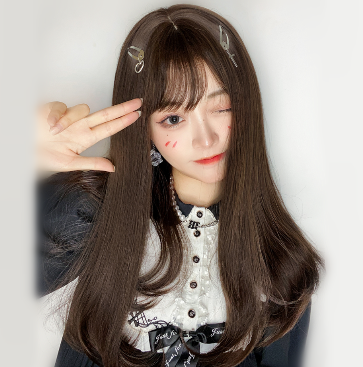 Long Hair |  Cute Brown Bangs Wig Yv30192