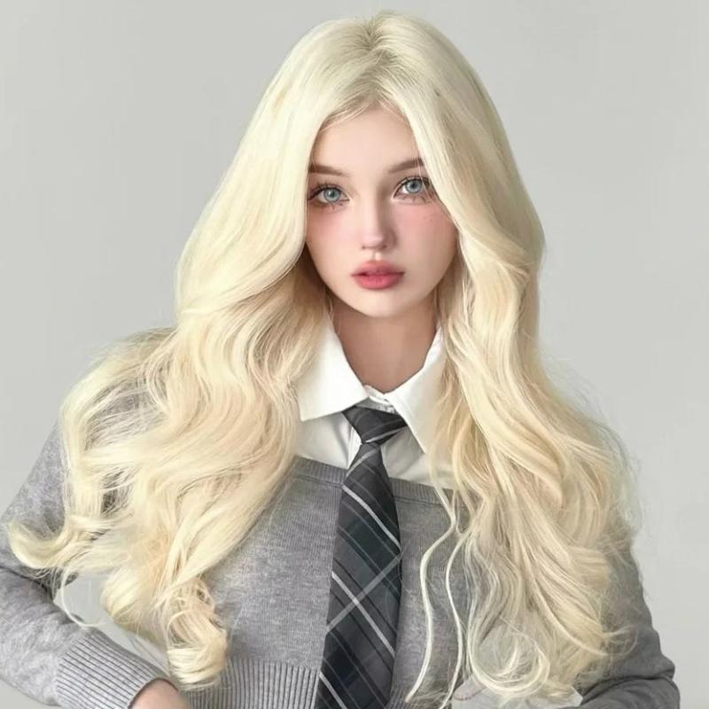 Long Hair |  Golden Medium Long Curly Wig Yv47103