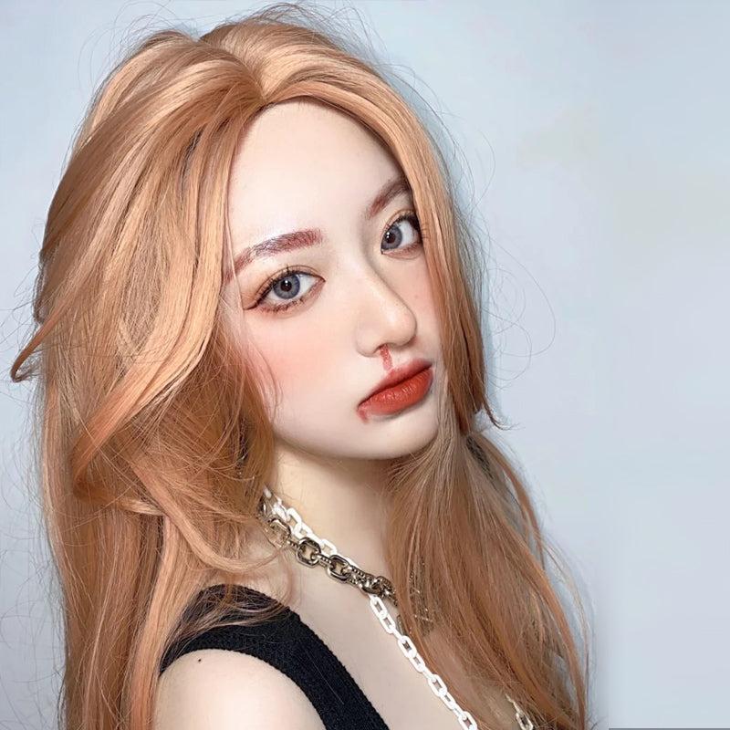 Long Hair |  Golden Mid-Section Long Wig Yv30815