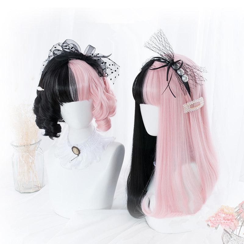 Long Hair |  Harajuku Black Pink Wig Yv43006