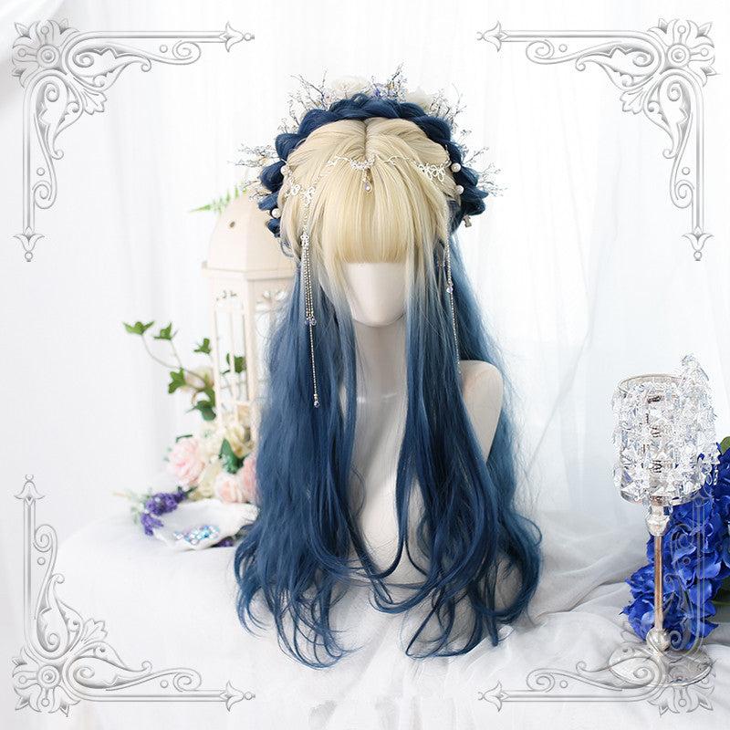 Long Hair |  Harajuku Gentle Blue Curly Wig Yv44534