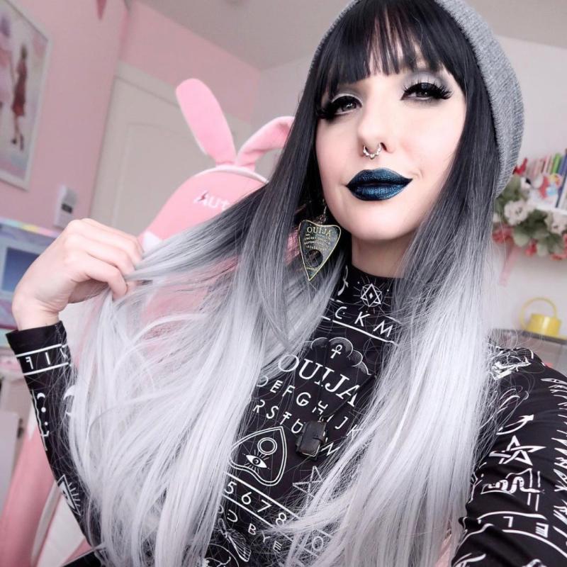 Long Hair |  Harajuku Natural Black Gradient Wig Yv43427