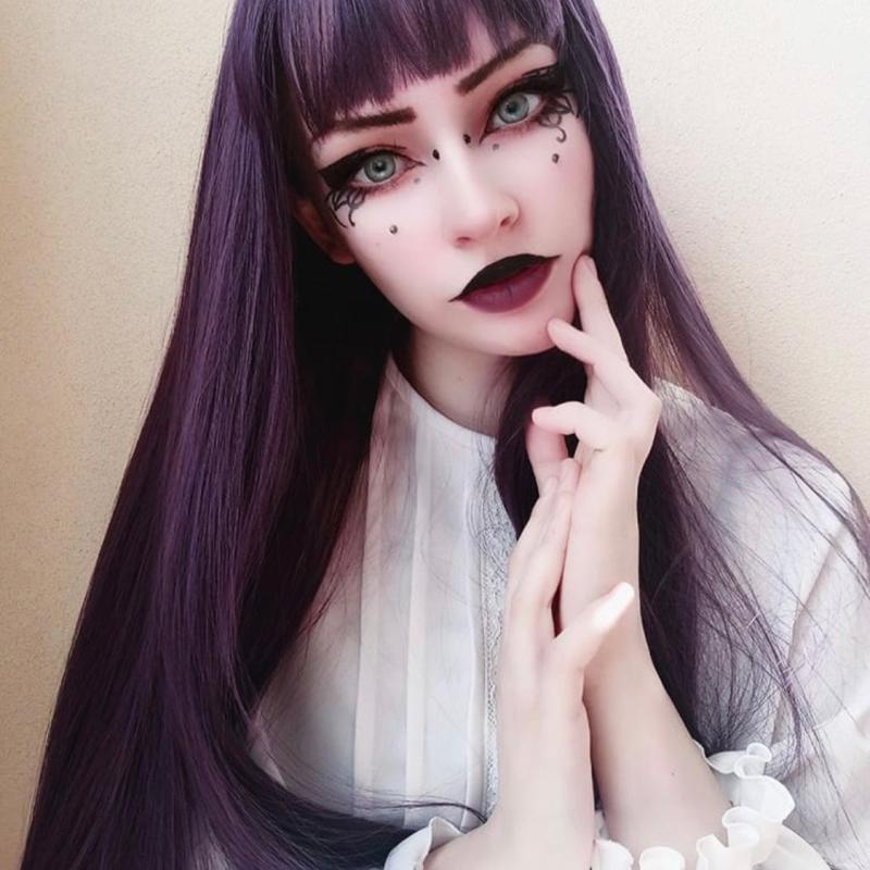 Long Hair |  Harajuku Purple Long Wig Yv43412