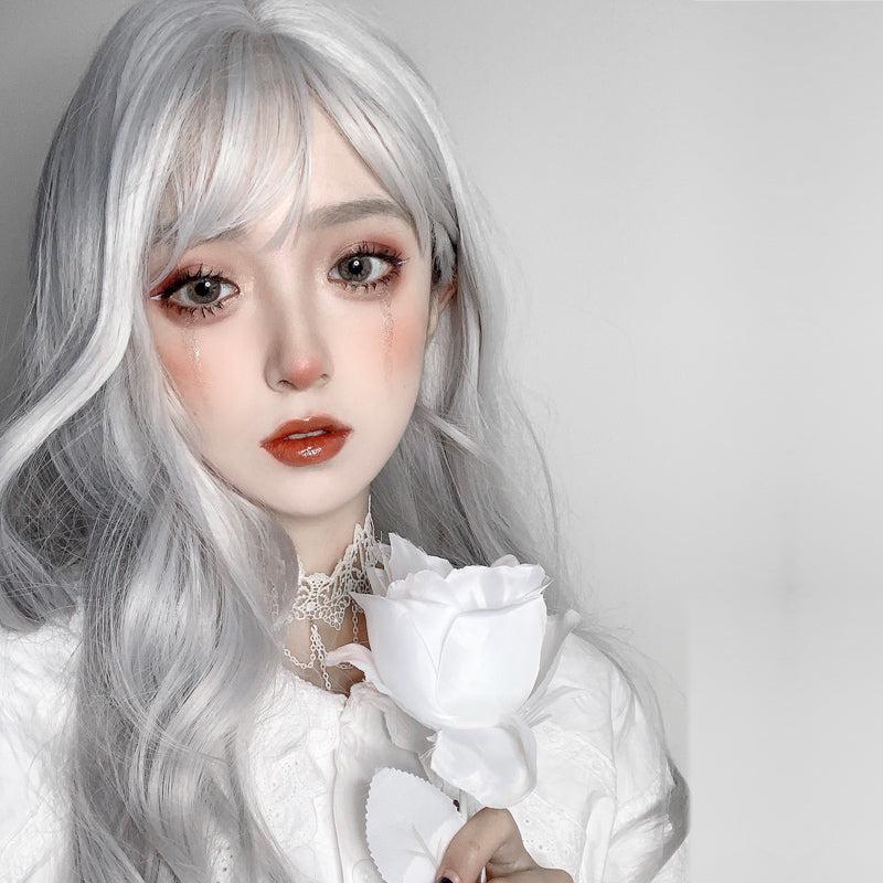 Long Hair |  Harajuku Silver Long Curly Wig Yv43555