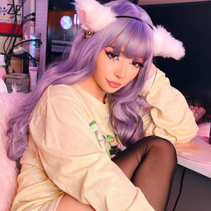 Long Hair |  Harajuku Style Purple Gray Wig Yv43181