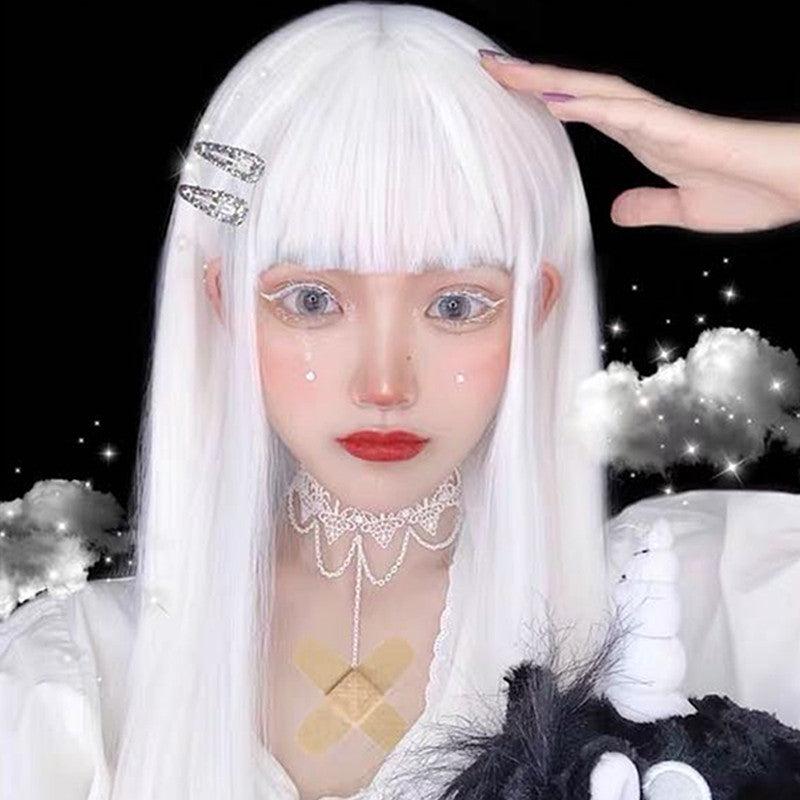 Long Hair |  Harajuku White Long Wig Yv43645