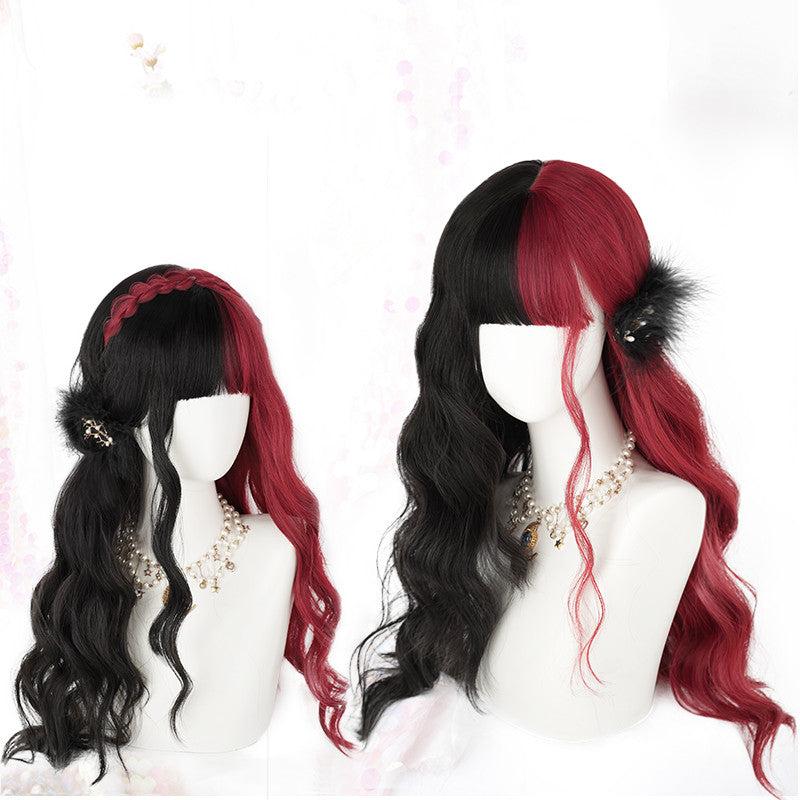 Long Hair |  Harajuku Witch Cos Red And Black Wig Yv44466