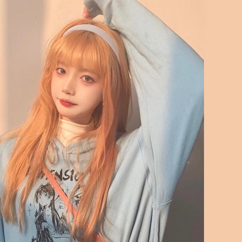 Long Hair |  Jk Gold Orange Wig Yv44409