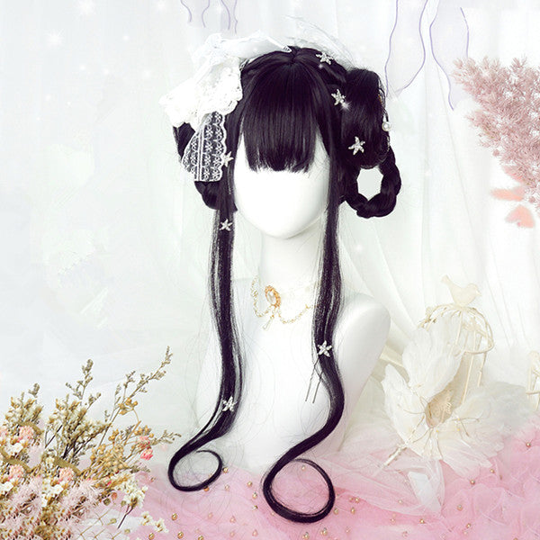 Long Hair |  Lolita Big Wave Polaris Black Purple Long Curly Wig Yv42402