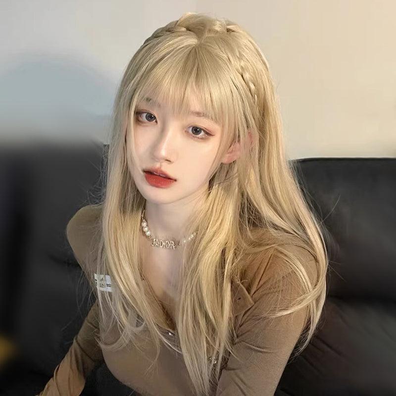 Long Hair |  Lolita Blonde Long Straight Wig Yv30884