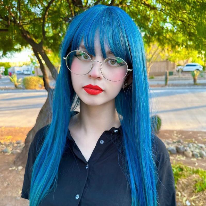 Long Hair |  Lolita Daily Jk Blue Wig Yv31003