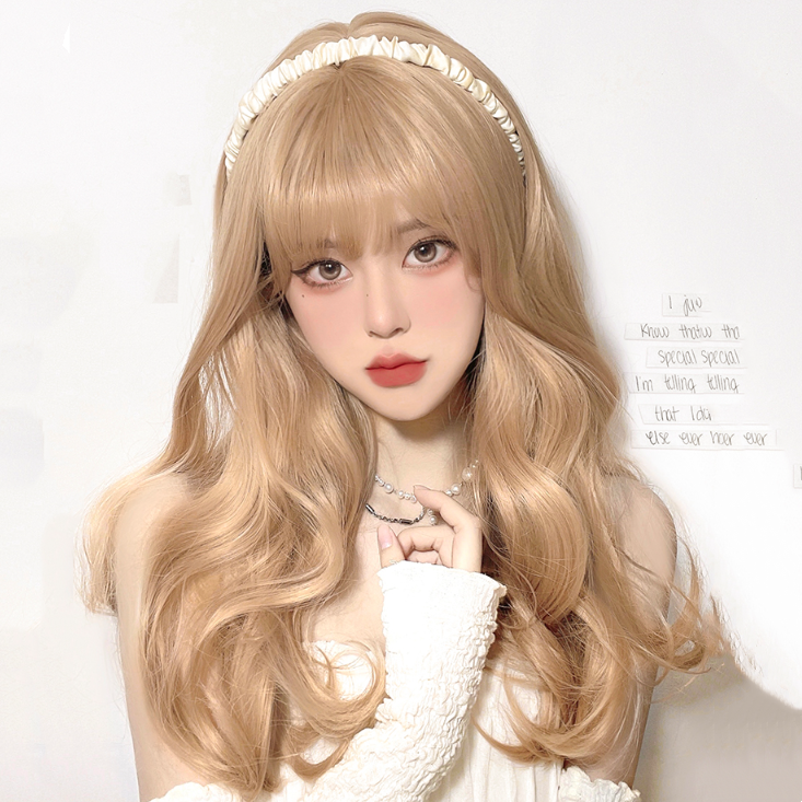 Long Hair |  Lolita Gold Long Curly Wig Yv30734