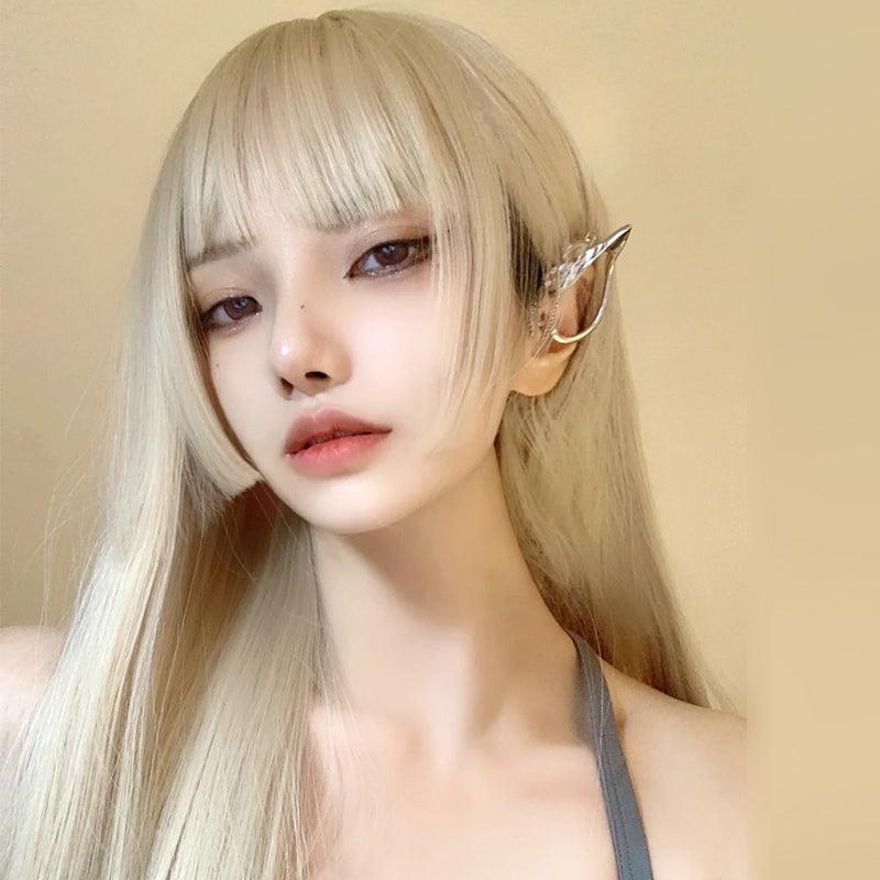 Long Hair |  Lolita Gold Long Straight Wig Yv30919