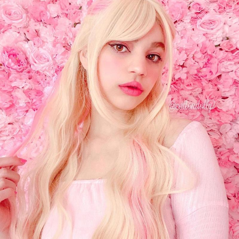 Long Hair |  Lolita Gradient Gold Pink Wig Yv42480