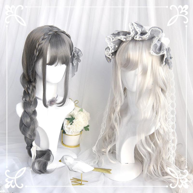 Long Hair |  Lolita Granny Grey Long Wig Yv42820