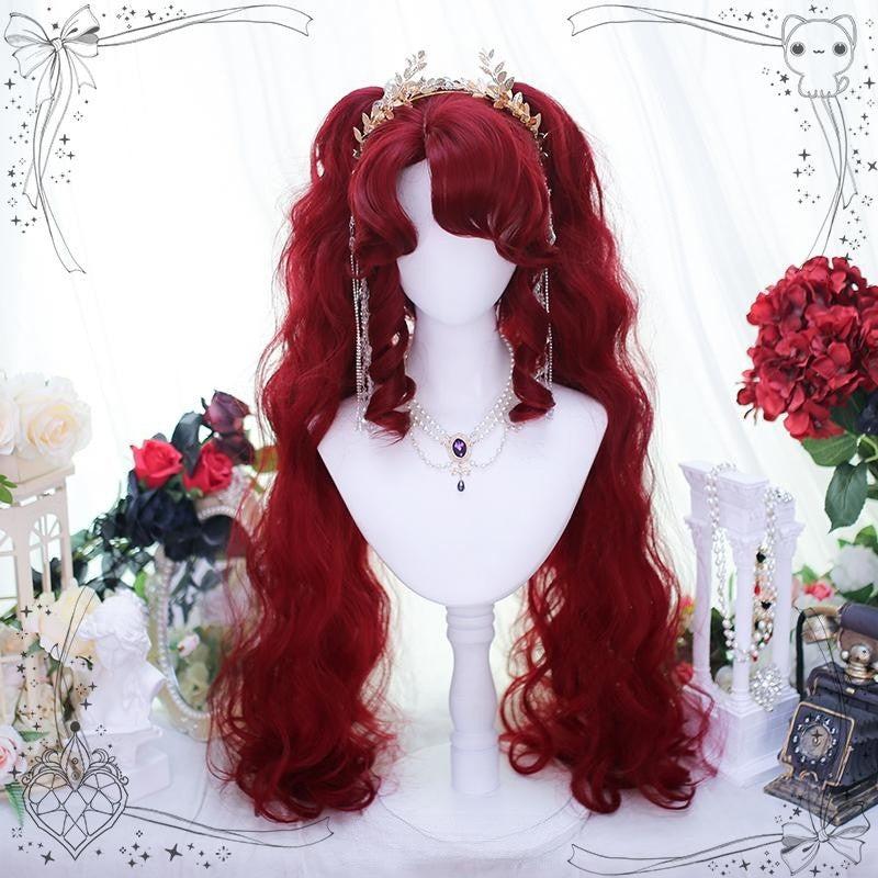 Long Hair |  Lolita Long Curly Dark Red Wig  Yv476054