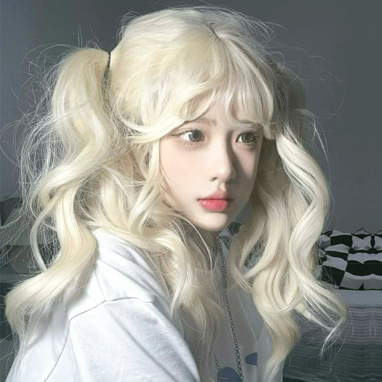 Long Hair |  Lolita Milk Blonde Long Curly Wig Yv30864