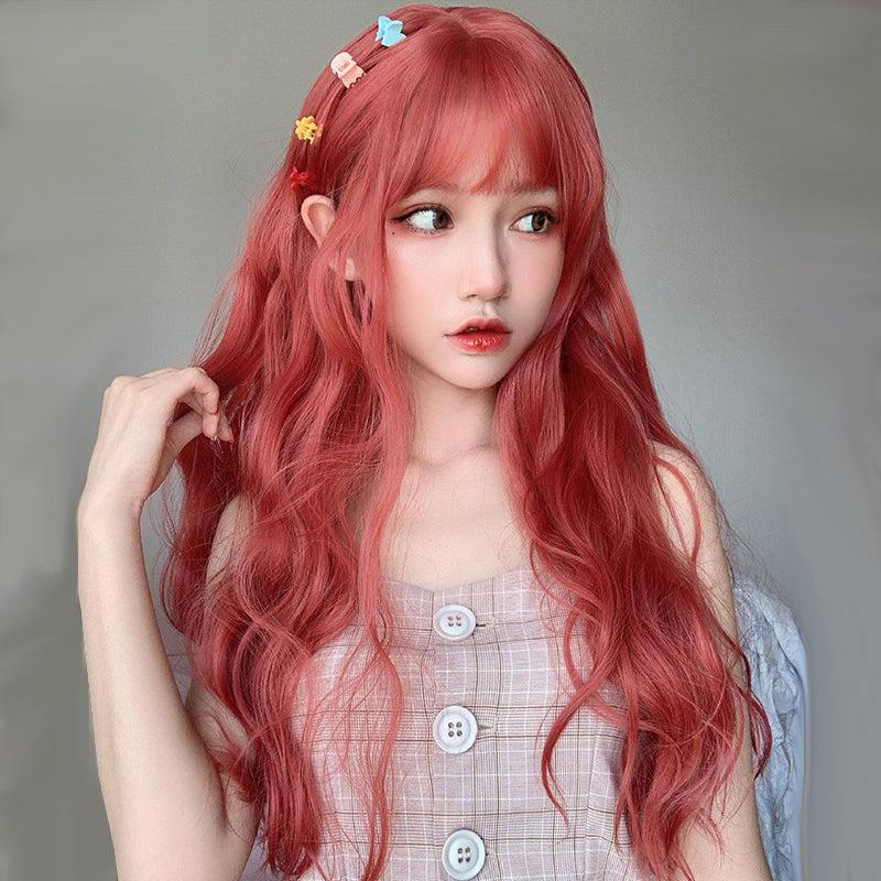 Long Hair |  Lolita Orange Long Curly Wig Yv43559