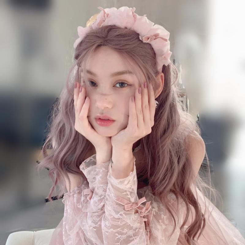 Long Hair |  Lolita Pink Long Curly Wig Yv30900