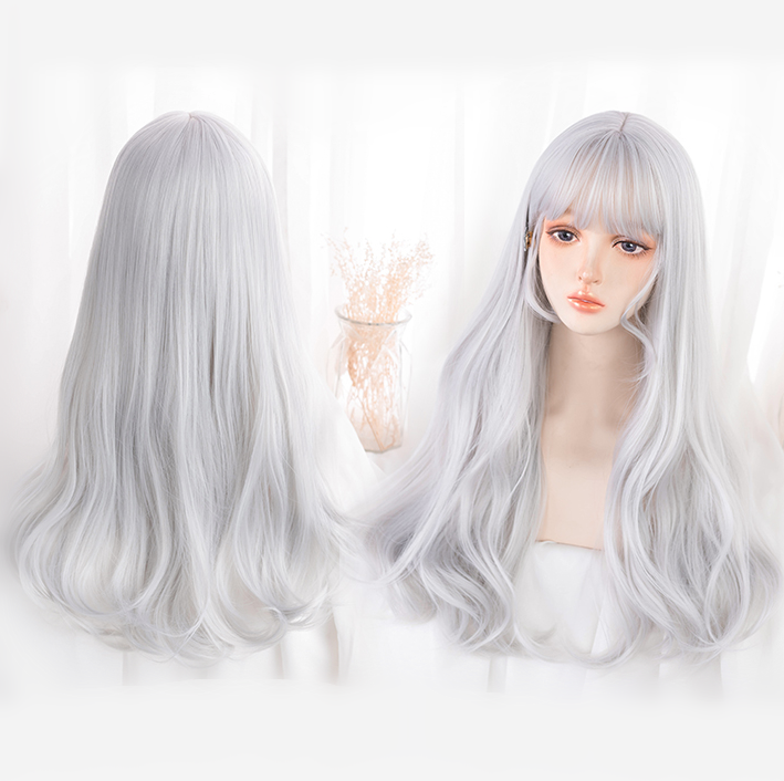 Long Hair |  Lolita Silver Long Curly Wig Yv30214