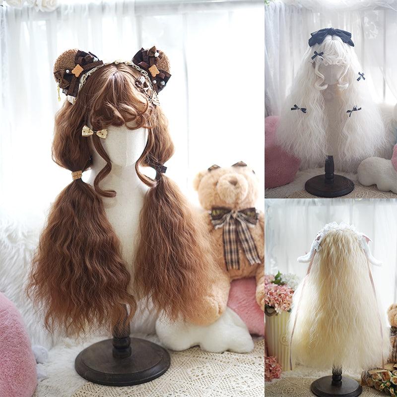 Long Hair |  Lolita Vintage Wool Roll Wig Yv31123